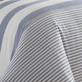 img 1 attached to Nautica Home - Fairwater Collection - 100% Cotton Comforter and Matching Sham(s), Queen Size Blue Herringbone Bedding Set - Mediterranean Inspired Design