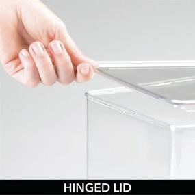 img 1 attached to 📦 mDesign Stackable Bathroom Storage Box with Lid 7" High, 4 Pack - Clear: Organize Hand Soaps, Body Wash, Shampoos, and More!