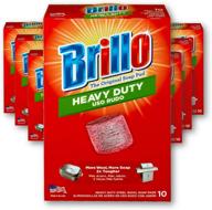 🔴 brillo heavy duty steel wool soap pads 2x tougher - original scent (red) - 6 pack (10ct) logo