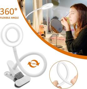 img 1 attached to 🌞 Dimmable Clip-on Light for Home Office, ZHUPIG Desk Lamps with 3 Color Modes, Eye Protection Clamp Reading Lights, 24 LED Book Clamp on Light for Video Conferencing, Laptop Computer Webcam Zoom