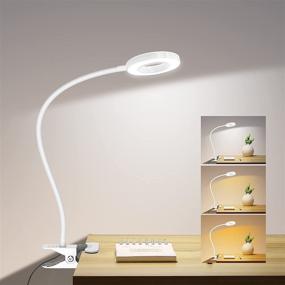 img 4 attached to 🌞 Dimmable Clip-on Light for Home Office, ZHUPIG Desk Lamps with 3 Color Modes, Eye Protection Clamp Reading Lights, 24 LED Book Clamp on Light for Video Conferencing, Laptop Computer Webcam Zoom