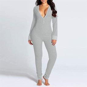 img 2 attached to Mieeyali Pajamas Onesies Bodycon Jumpsuit Women's Clothing in Jumpsuits, Rompers & Overalls