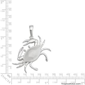img 1 attached to Sleek Sterling Silver Hex Crab Pendant: Exquisite Matte Finish + 18" Box Chain