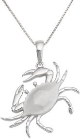 img 2 attached to Sleek Sterling Silver Hex Crab Pendant: Exquisite Matte Finish + 18" Box Chain