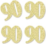 🎉 real gold glitter cut-out number confetti - 90th birthday party decoration - set of 24 logo