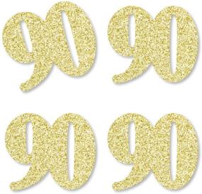 img 4 attached to 🎉 Real Gold Glitter Cut-Out Number Confetti - 90th Birthday Party Decoration - Set of 24