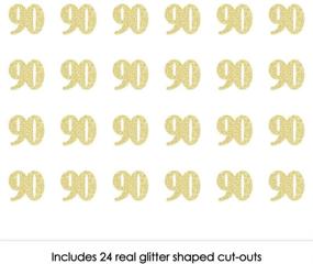 img 3 attached to 🎉 Real Gold Glitter Cut-Out Number Confetti - 90th Birthday Party Decoration - Set of 24