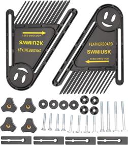 img 4 attached to 💪 SWMIUSK True-Flex Featherboard Safety Push Block for Table Saw - Pack of 2, Woodworking Table Fence with T-slots and Miter Slots for Tablesaws, Router Tables, and Band saws (Black)