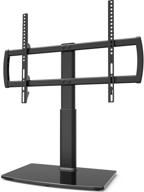 ht03b-002 universal tv stand/base with wall mount | 32-65 inch | 📺 adjustable height | heavy duty tempered glass base | holds up to 99lbs screens logo