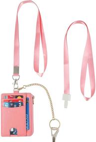 img 4 attached to 🔒 Classic Leather Lanyard with Secure Card Holder – Enhanced Blocking