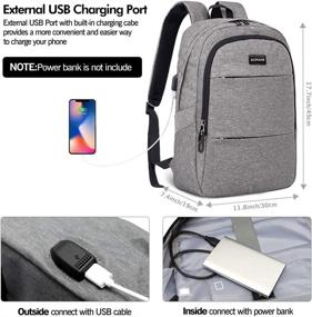 img 3 attached to Roomy Laptop Backpack Water Resistant Backpack With USB Charging Port And Pocket Backpacks