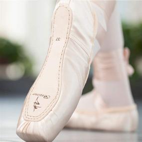 img 2 attached to 🩰 Pink Satin Ballet Dance Shoes for Girls and Women - Bezioner Ballet Pointe Shoes with Sewn Ribbon and Silicone Toe Pads