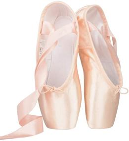 img 1 attached to 🩰 Pink Satin Ballet Dance Shoes for Girls and Women - Bezioner Ballet Pointe Shoes with Sewn Ribbon and Silicone Toe Pads