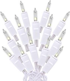 img 4 attached to 🎄 Holiday Essence Clear White Mini String Lights on White Wire, 100 Count: Static and Flashing for Indoor/Outdoor Christmas Decorations – UL Listed