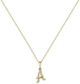 img 4 attached to 💎 Dainty 14k Gold-Filled Hidepoo Initial Necklace: Elegant CZ Monogram Pendant for Women - Perfect Alphabet Charm Jewelry Gift for Girls & Bridesmaids