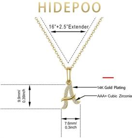 img 1 attached to 💎 Dainty 14k Gold-Filled Hidepoo Initial Necklace: Elegant CZ Monogram Pendant for Women - Perfect Alphabet Charm Jewelry Gift for Girls & Bridesmaids