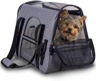 🐱 grey pet carrier - airline approved under seat soft-sided travel bag for small dogs and cats logo