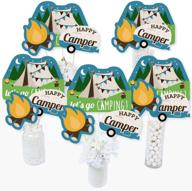 happy camper camping birthday centerpiece logo