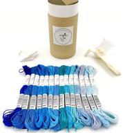 🧵 threaded tropical blues embroidery floss: vibrant blue friendship bracelet string & cross stitch thread - 14 individual floss skeins per pack logo