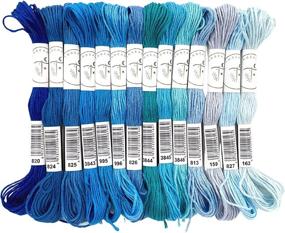 img 3 attached to 🧵 Threaded Tropical Blues Embroidery Floss: Vibrant Blue Friendship Bracelet String & Cross Stitch Thread - 14 Individual Floss Skeins Per Pack