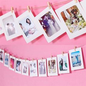 img 2 attached to 📸 Bulk Set of 40 White Paper Photo Frames, 4"x6" Wall Hanging Album Kit with Rope and Clips - Ideal for Home, School, or Party Decorations - Fits 10x15 cm Pictures