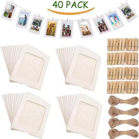 img 3 attached to 📸 Bulk Set of 40 White Paper Photo Frames, 4"x6" Wall Hanging Album Kit with Rope and Clips - Ideal for Home, School, or Party Decorations - Fits 10x15 cm Pictures