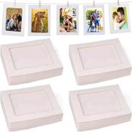 📸 bulk set of 40 white paper photo frames, 4"x6" wall hanging album kit with rope and clips - ideal for home, school, or party decorations - fits 10x15 cm pictures logo