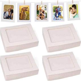 img 4 attached to 📸 Bulk Set of 40 White Paper Photo Frames, 4"x6" Wall Hanging Album Kit with Rope and Clips - Ideal for Home, School, or Party Decorations - Fits 10x15 cm Pictures