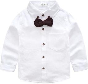 img 1 attached to Cotton Sleeve Boys' Clothing with Bowtie by Kimocat Clothing