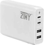 🔌 zthy 4-портовый usb c настенное зарядное устройство с usb c pd power delivery и двумя портами usb a - эффективное зарядное устройство для iphone, macbook, ipad pro, airpods pro, switch, galaxy, pixel laptop логотип