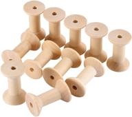 🔲 berolle wooden empty thread spools: large unfinished wood spools for crafts & weaving (pack of 24) logo