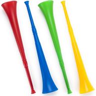 📣 pudgy pedro's plastic vuvuzela stadium horns (4-pack) - powerful 26-inch sound amplifiers! логотип