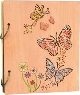 📸 vintage rustic wooden photo album | petaflop 4x6 | beautiful butterflies cutout design | holds 120 4 by 6 inch photos logo