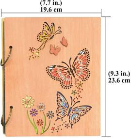 img 3 attached to 📸 Vintage Rustic Wooden Photo Album | PETAFLOP 4x6 | Beautiful Butterflies Cutout Design | Holds 120 4 by 6 inch Photos