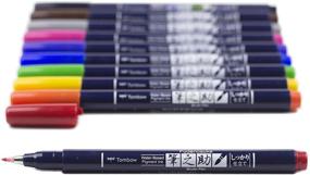 img 2 attached to Ручки-кисти Tombow 56429 Fudenosuke Colors, 10 штук в упаковке: Яркий набор жесткого кончика ручек-кистей Fudenosuke для каллиграфии и художественных рисунков.