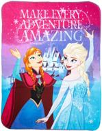 🥶 disney frozen fleece throw blanket - soft & warm (amazing adventure), one size, multi - perfect for snuggling! logo