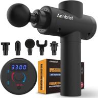 массажное оружие annbrist massage gun muscle massager: портативное электрическое средство для расслабления с безщеточным двигателем и бесступенчатым регулированием скорости для облегчения глубоких тканей (черное) логотип