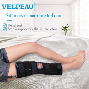 img 1 attached to 🦵 VELPEAU Knee Immobilizer - Full Leg Brace for Optimal Postoperative Recovery & Injury Rehabilitation (18"-Small)