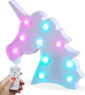 🦄 colorful unicorn led light with remote: a perfect decorative night lamp for child kid's bedroom, parties, and christmas gift логотип