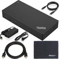🔌 lenovo thinkpad (40as0090us) usb type-c dock gen 2: enhanced connectivity + zoomspeed hdmi cable (with ethernet) & aom starter bundle logo