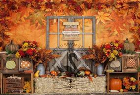 img 3 attached to 🎃 Captivating Autumn Harvest: Kate 7x5ft Thanksgiving Photography Backdrops with Falling Leaves, Pumpkins, and a Stylish Photo Booth Prop