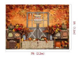 img 1 attached to 🎃 Captivating Autumn Harvest: Kate 7x5ft Thanksgiving Photography Backdrops with Falling Leaves, Pumpkins, and a Stylish Photo Booth Prop