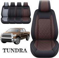 aierxuan toyota tundra seat covers custom fit 2008-2022 crewmax cab pickup truck double cab waterproof leather tundrasine concept limited platinum 1794 edition front cushions(2 pcs front logo