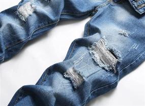 img 2 attached to 👖 Stylish Wedama Distressed Ripped Stretch Jeans for Fashionable Boys