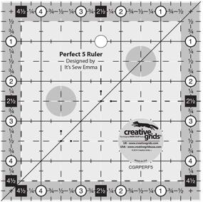 img 4 attached to Effortlessly Create Stunning Quilts with Creative Grids Perfect 5 Ruler - CGRPERF5