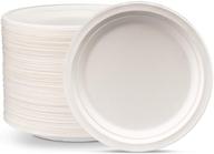 🌱 125 pack of 100% compostable 9 inch heavy-duty sugarcane plates - eco-friendly disposable paper plates logo