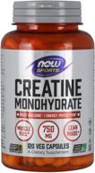 максимизируйте прирост мышц и энергии с now sports nutrition creatine monohydrate 750 мг - 120 капсулами логотип