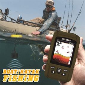 img 1 attached to 🐟 Счастливые приборы для поиска рыбы в воде: портативный датчик сонара-трансдьюсер для эффективной рыбалки в любом водоеме.