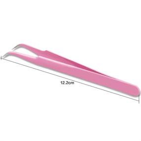 img 1 attached to ✂️ AKOAK 2-Piece Eyelash Extension Tweezers Set - Straight and Curved Stainless Steel Tweezers - Pink