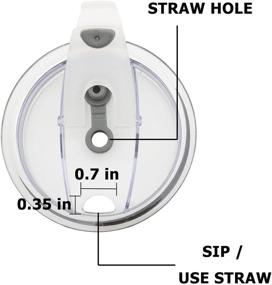 img 1 attached to 🔝 Gray 20oz Tumbler Lids - 3-Pack - Spill-proof, Straw-friendly Covers for Yeti Rambler, Rtic & Ozark Trail Cups